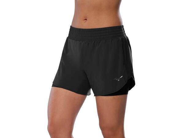 2in1 4.5 Short W Sort L Løpeshorts med innertights 