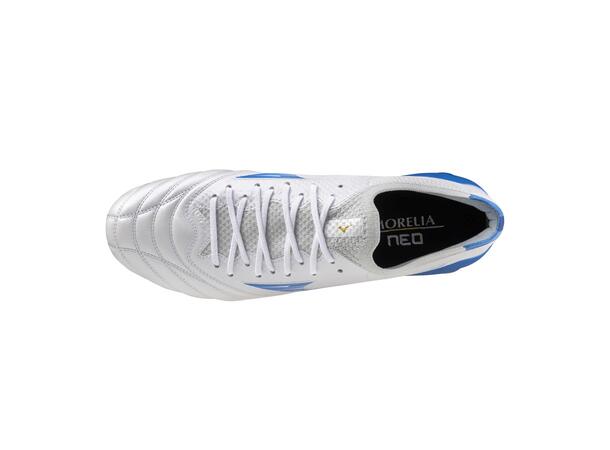 Morelia Neo IV B Elite Hvit/Blå 3,5 Fotballsko til naturgress 